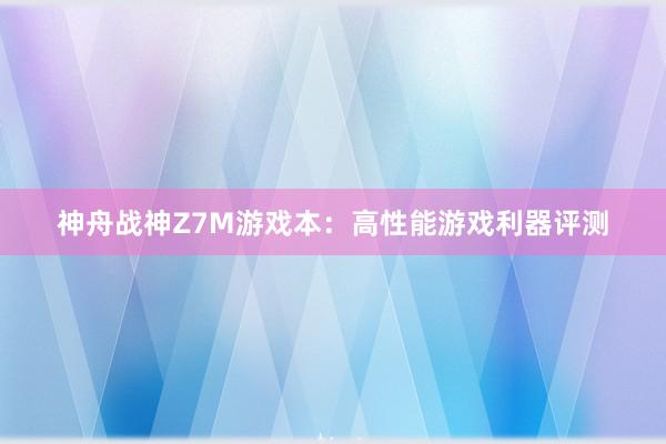 神舟战神Z7M游戏本：高性能游戏利器评测